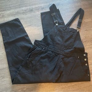 BOOHOO Plus Size Black Jeans Denim Overalls